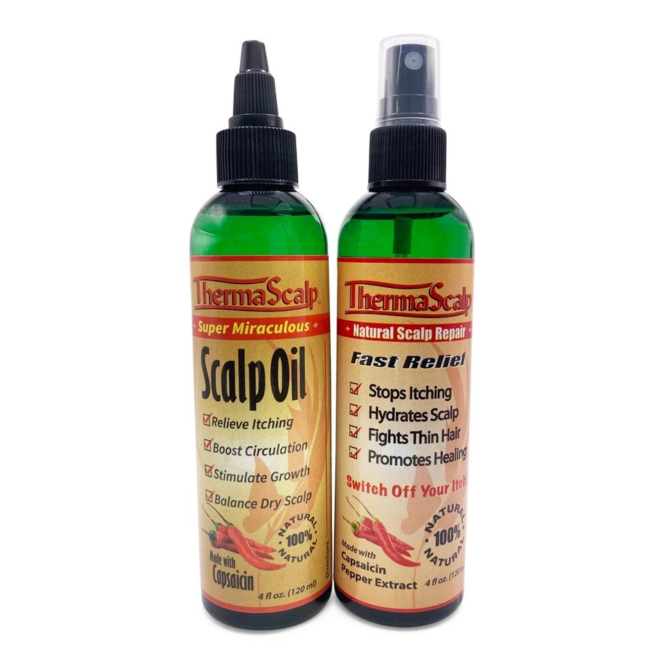 Hair Growth Combo - ThermaScalp Oil and Spray Featuring Capsaicin for Hair Loss - Image 1 of 4