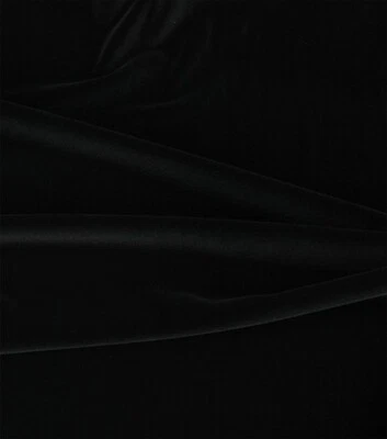 VELOUR  BLACK  SOLID  2 WAY STRETCH POLYESTER FABRIC  64X59 INCHES - Image 1 of 2