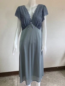 Woman Vintage Pajamas Nylon Sleepwear Nightgown Soft lace Dress Slip Classic New - Picture 1 of 16