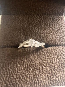 9ct White Gold 0.18ct Diamond Crossover Engagement Ring - Picture 1 of 6