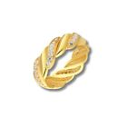 Welle Wave Zirkonia Ring 925Sterlingsilber 18Karat (750er Gold) vergoldet