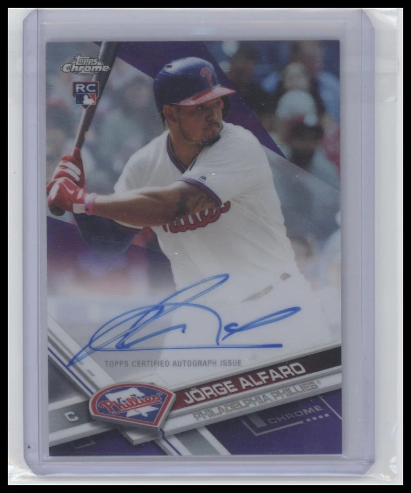 2017 Topps Chrome #RA-JA Jorge Alfaro Rookie Auto Purple Refractor #/250 RC - Image 1 of 2