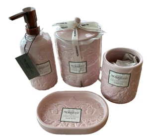 William Morris & Co~bathroom vanity set~4 pieces~Ceramic~PINK~NWT~ - Picture 1 of 7