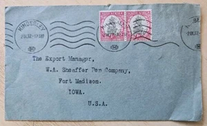 1937 South Africa to USA cover 1d posted Kimberley to Ft. Madison, Iowa - Picture 1 of 6