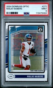 Panini Donruss Malik Nabers 2024 clasificación #271 Rookie Giants PSA 9 - Imagen 1 de 2