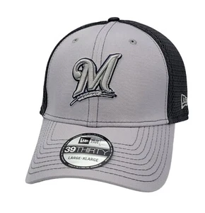 Milwaukee Brewers New Era Grayed-Out NEO 39THIRTY Flex Fit Size L/XL Hat Cap NEW - Picture 1 of 7