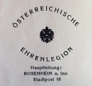 Antrag zum Anschluss-Kreuz Österreichische Ehrenlegion Rosenheim Österreich - Bild 1 von 3
