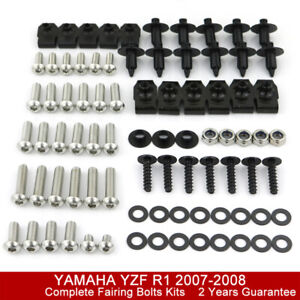 Red Motorcycle Bolts Fastenings Bolt Kit Fairing screws Kits Bolt Kits CNC Aluminium Kit Fit For Yamaha YZF1000 R1 2012 2013 R1 2014 Works on OEM Aftermarket Fairings 