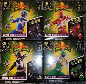 Mighty Morphin Power Rangers_ Battle Bike Construction Sets -FULL SET(4) NEW - Picture 1 of 13