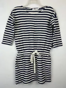 Vineyard Vines Mini Dress Women XS Blue Stripe Drawstring Terry Preppy Nautical - Picture 1 of 10
