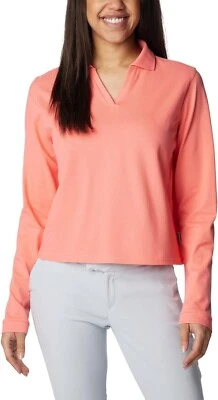 NEW Women's Columbia Reel Beauty Pink Long Sleeve Polo Shirt Size XLarge MSRP$50 - Image 1 of 4
