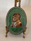 Bronze On Green Marble - Vintage Winston Churchill Plaque Wall Hanging