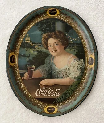 Vintage, Original Antique "Scarce" 1909, Coca-Cola, Coke, Soda Serving Tray VG - Image 1 of 4