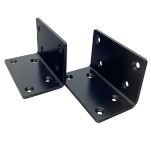 2 Pcs 5" Black Heavy Duty L Right Angle Steel Brackets,90 Degree Metal Corner - Picture 1 of 8