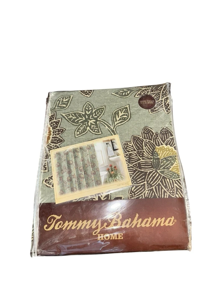 Tommy Bahama Shower Curtain 100% Cotton 72X72 NWT “Cat Island” Tropical - Image 1 of 4