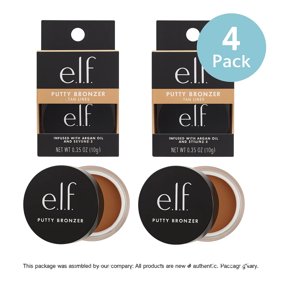 e.l.f. Putty Bronzer Tan Lines 0.35 oz 4 Pack New - Image 1 of 1