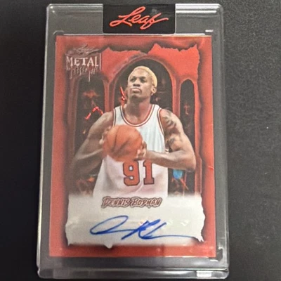 DENNIS RODMAN 2025 LEAF METAL HALLOWEEN🩸BLOOD REFRACTOR AUTO/13 - Image 1 of 2