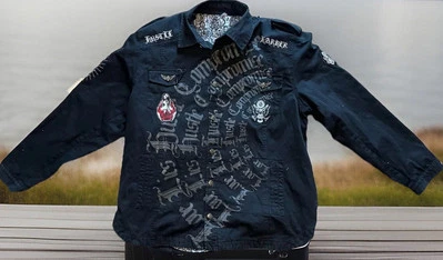 BLAC LABEL Hustle Harder Canvas EMBROIDERED Jacket 4XL Black - Image 1 of 4