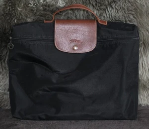 NWOT Longchamp Le Pliage Docs Folding Document Case Bag Handbag Black - Picture 1 of 6