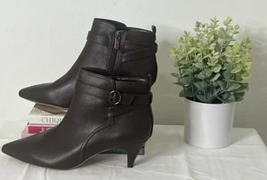 Circus By Sam Edelman Womens Kingston Brown Leather Ankle Pointy Booties Shoes 8 - Picture 1 of 13