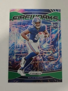 2024 Panini Prizm Malik Nabers Fireworks Green Prizm Rookie New York Giants #21 - Bild 1 von 2
