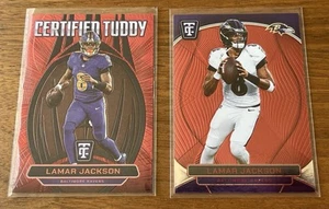 2024 Totally Certified Lot Of 2 Lamar Jackson /249 Red Mirror Parallel Panini - Picture 1 of 2