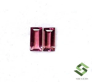6x3 MM Natürlich Rosa Turmalin Baguetteschliff Paar 0.54 Karat Zertifiziert - Picture 1 of 8