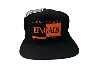 vintage cincinnati bengals wool snapback hat cap mens large deadstock NWT 90s - Picture 1 of 10