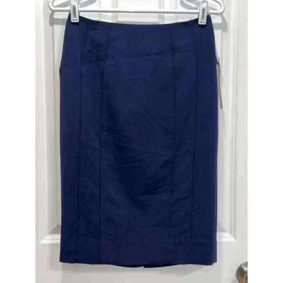 NUEVO CON ETIQUETAS Falda Lápiz Casa Blanca Mercado Negro Mujer Talla 0 Clásica Azul Marino Foto 1 de 4