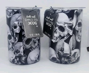 TAZA HALLOWEEN ESQUELETOS CALAVERAS DOBLE PARED ACERO INOXIDABLE 🔥2 PACK!  🔥!!️Regalos - Imagen 1 de 9