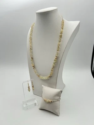 “Jenny Leigh” Luxury Artisan Citrine Necklace, Bracelet, & Earrings Set - Image 1 of 4