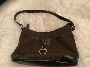 Vintage Etienne Aigner Handtasche braun Signatur Stoff Schultertasche - Bild 1 von 11