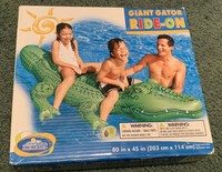 NEW The Wet Set by Intex 1985 Alligator Ride on Pool Toy Inflatable Large 80X45”