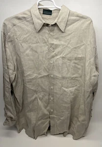 Coogi Langarm Knopfleiste 2x Khaki XXL 100% Leinen Made in Australia - Bild 1 von 7