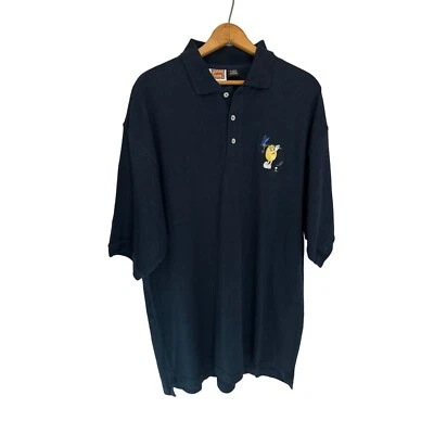 Polo Planet Mars Yellow Peanut M & M Hitting Ball azul marinho VINTAGE manga curta GG - Imagem 1 de 4