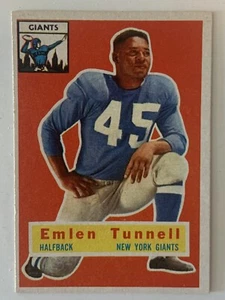 1956 Topps NFL Football Emlen Tunnell Card # 17 New York Giants EX condition! - Picture 1 of 3