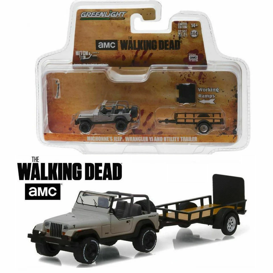 GREENLIGHT 1/64 THE WALKING DEAD MICHONNE'S JEEP WRANGLER YJ AND TRAILER 32080-B - Image 1 of 3
