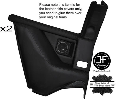 Negro Costura 2x Trasero Trimestre Cristal Cubiertas de Piel Para Lotus Excel Se - Imagen 1 de 3