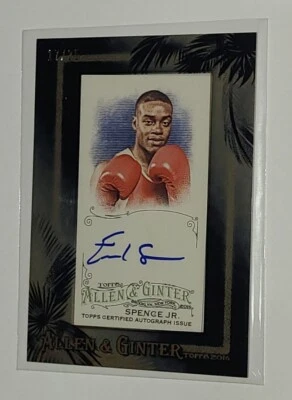 Errol Spence Jr. Boxer 2016 Allen & Ginter Autographed Framed Black Mini # /25  - Image 1 of 4