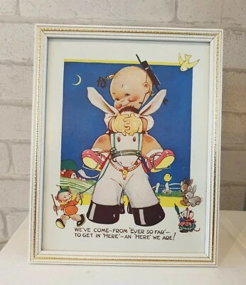 Ilustración anual vintage de marco blanco de colección MABEL LUCIE ATTWELL década de 1940 (FR0002) Foto 1 de 4