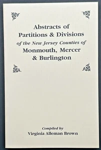 New Jersey Genealogy Monmouth, Mercer & Burlington Counties Softcover 40pg - Picture 1 of 5