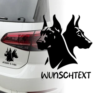Auto Aufkleber | Dobermann Paar Hund | Wunschname | Personalisiert | Sticker 402 - Bild 1 von 3