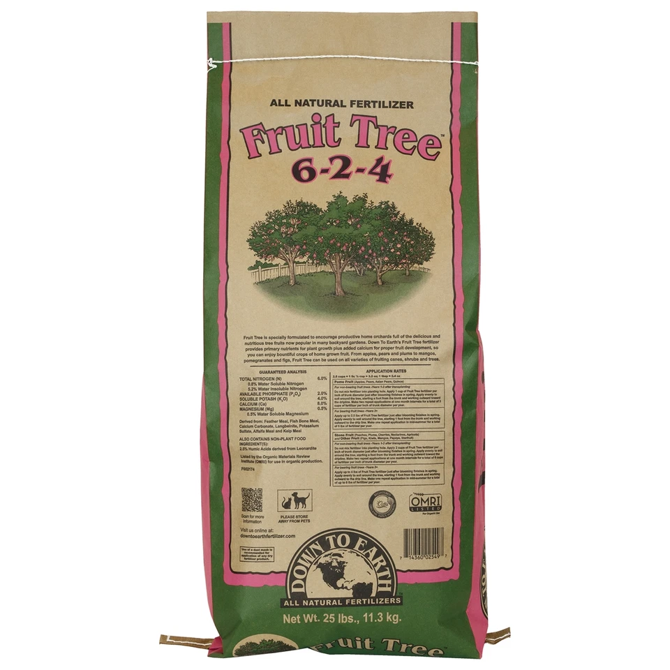 Mezcla de fertilizante natural Down To Earth Organic Frutal Tree 6-2-4, 25 libras Foto 1 de 4