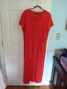 NEW H By Halston Dress Sz L   Regular Jersey  Midi Red  - Picture 1 of 5