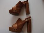 Fabi Suede Peep Toe Platform Heels In Brown Uk 5 Eu 375 Ladies Shoes