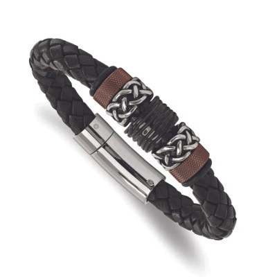 Chisel Stainless Steel Polished/Antiqued Blk IP Brown IP Blk Rubber Blk Leather - Image 1 of 2