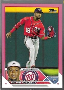 2023 Topps Victor Robles Mother's Day 16/50 Same as Jersey SSP Hot Pink Series 2