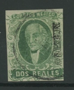 MÉXICO, USADO, #3a, DISTRITO DE MÉXICO Y CANCELACIÓN, MÁRGENES AZUL VERDE, LIMPIO Y SONIDO - Imagen 1 de 1