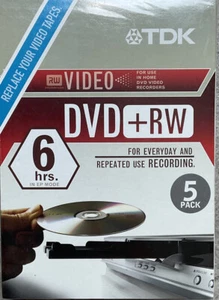 TDK DVD-RW 2X 4.7GB | 5 Pack Rewriteable DVD | NWT - Picture 1 of 3