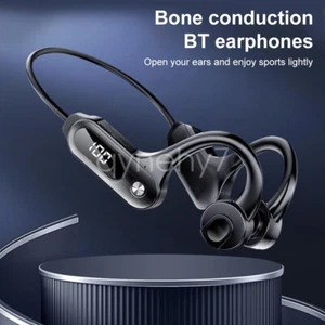 Bone Conduction Headphones Open-Ear Bluetooth Headphones Sports Running Hiking - Photo 1 sur 20